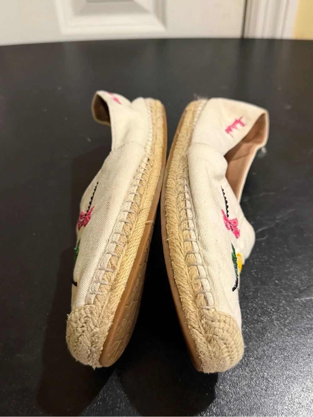 kate spade Cream Espadrille Slip-Ons with dragonfly Embroidery size 7.5